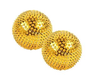 Spiky Magnetic Massage Balls - 1 Pair Manual Massage Sphere Set | therapyy Tool, Round Hand Exerciser with Textured Ssurface, for Stress Relief, Circulation Boost, Hand Leg Foot Muscle Care