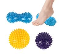 Spiky Massage Ball,3 Pcs Spiky Massage Ball: Peanut Massage Ball & Lacrosse Balls & Plantar Fasciitis Massager, Trigger Point Massage Ball, Plantar Fasciitis Recovery Muscles Relax