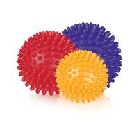 Spiky Massage Balls Combo - Plantar Fasciitis, Trigger Point, Deep Tissue, Myofascial Release, Stress Ball, Yoga Pilates Exercise, Rehab, Physio (Yellow, Red, Purple, 6cm, 7.5cm, 8cm)