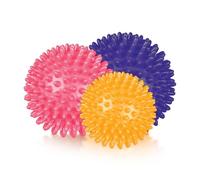 Spiky Massage Balls Combo- Plantar Fasciitis, Trigger Point, Deep Tissue, Myofascial Release, Stress Ball, Yoga Pilates Exercise, Rehab, Physio, (Yellow, Pink, Purple, 6cm, 7.5cm, 8cm)