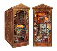 Spilay Book Nook Kit, DIY Bookshelf Built-In Decorative Alley, Bookstop Model Making Kit with LED, Handmade Crafts, Birthday, Christmas and Valentines Day Gifts (Magic Book House)
