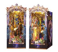 Spilay Book Nook Kit, Spilay DIY Miniature Dollhouse with LED 3D Wooden Puzzle Bookend for Bookshelf Insert Decor, Tiny Model House for Christmas Valentine's Day Gift (PANDORAS BOX)