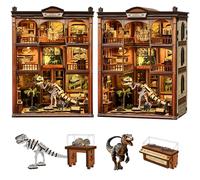 Spilay Book Nook Kits for Adults, Fossil Museum DIY Miniature House Kit with LED Light, Creative 3D Puzzle for Relaxation & Desk Decor - Soothing Craft for Teens & Adults (Christmas, Birthday)