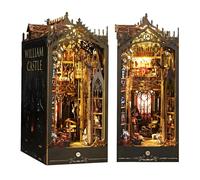 Spilay DIY Book Nook Kit,DIY Dollhouse Booknook Bookshelf Insert Decor Alley,Bookends Model Build kit with LED Light,Handmade Crafts Gifts for Birthday Christmas and Valentine's Day（Castle William）
