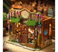 Spilay DIY Book Nook Kit, Dollhouse Bookshelf Insert Decor Alley,Bookends Model Build kit with LED Light,Handmade Crafts Gifts for Birthday Christmas and Valentine's Day- F068