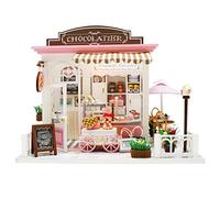 Spilay DIY Miniature Dollhouse Kit with Wooden Furniture,DIY Dollhouse Kit with Dust Proof Cover, Music Box and LED,1:24 Scale Creative Gift for Women Girl Friend Love (Cocoa's Fantastic ldeas)