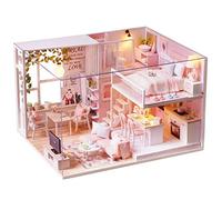 Spilay DIY Miniature Dollhouse Wooden Furniture Kit, doll houseHandmade Mini Modern Apartment Model with Dust Cover & Music Box, 1:24 Scale Creative Doll House Toys for Children Gift Model L022
