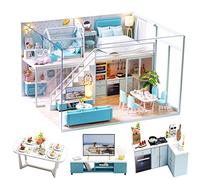 Spilay DIY Miniature Dollhouse Wooden Furniture Kit,Handmade Mini Modern Apartment Model with Dust Cover & Music Box,1:24 Scale Creative Doll House Toys for Children Gift(waiting for time) l020