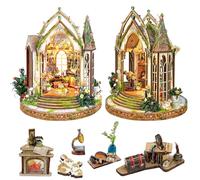 Spilay DIY Miniature House - 1:24 Miniature Wooden House with Furniture, Creative Craft Set for Adults - Romantic Gift for Couples & Friends - Flower Studio Dream Magic - SQ66