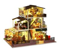 Spilay Diy Miniature House Kit, Mini Handmade Big Castle Model with LED & Music Box,1:24 Scale Creative Doll House Toys Birthday Gift for Adult Friends Girls Lover Gift (Romantic)