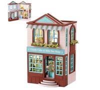 Spilay Diy Miniature House Kit, Mini Handmade Wooden Furniture Doll House with LED, 1:24 Scale Creative Woodcrafts Toys for Adult Friend Lover Birthday Gift (D-013)