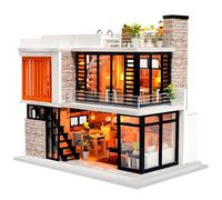 Spilay Diy Miniature House Kit with Furniture, Dollhouse Kit Mini Modern Villa Model with Music Box, 1:24 Scale Creative Doll House Best Christmas Birthday Gift for Lovers Boys and Girls (Florence)
