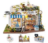 Spilay Diy Miniature House Kit with Wooden Furniture, DIY Dollhouse Kit with Dust Proof Cover and LED, 1:24 Scale Creative for Women Girl Friend Lover (K065)