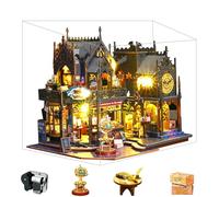 Spilay Diy Miniature House Kit with Wooden Furniture, with Music Box Dust Proof Cover and LED, 1:24 Scale Creative for Women Girl Friend Lover (Holo Magic City ES012)