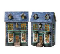 Spilay Diy Miniature House Kit, Wooden Dolls House, Mini Handmade DollHouse with LED, 1:24 Scale Creative Wood House for Adult Friend Lover Birthday Gift (D-01)