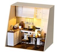 SPILAY Dollhouse Miniature with Furniture,DIY Dollhouse Kit Paper Mini Model with LED Light,1:24 Scale Creative Room Idea for Adult Friend Lover (meals and seasons)