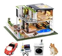Spilay Dollhouse Miniature with Furniture,DIY Wooden Crafts Mini Handmade Kit with Dust Cover and Music Box,1:24 Creative Room Idea Gift for Adult Friend Lover A086 (West Creek House)