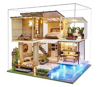 Spilay Miniature House Kits For Adults, DIY Miniature House Kit with LED Light, Creative 3D Puzzle for Relaxation & Desk Decor, Soothing Crafts for Teens Adults Christmas(A085 Elegant and Quiet)