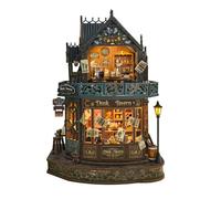 Spilay Miniature House Kits for Adults, Fantasy Magic Tavern Dolls House | Dollhouse with LED Light, 3D Wooden Puzzle Model, House Decor for Desk and Bookshelf, Relaxing Craft Project, Creative Gift