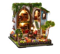 Spilay Miniature House Kits for Adults, Garden Pavilion Room with LED
