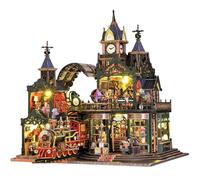 Spilay Miniature House Kits for Adults, Magic Train Station Dolls House