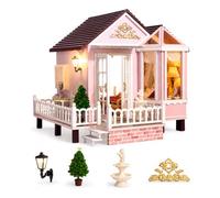 Spilay Miniature House Kits for Adults, Romantic Pink Cottage Dolls House