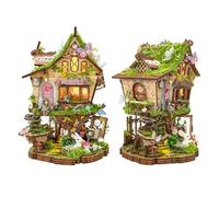 Spilay Miniature House Kits For Adults, Rowan's Tree House DIY Miniature House Kit with LED Light, Creative 3D Puzzle for Relaxation & Desk Decor - Soothing Crafts for Teens Adults