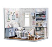 Spilay Miniature House Kits For Adults, Sunshine Overflowing DIY Miniature House Kit with LED Light & Dust Cover, Creative 3D Puzzle for Relaxation & Desk Decor - Soothing Crafts for Teens Adults