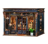Spilay Miniature House Kits for Adults, Vintage Tailor Shop Dolls House | with LED Light, DIY Miniature House Kit, 3D Wooden Puzzle Model, House Decor for Desk and Bookshelf, Creative Gift