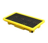 Spill Containment Pallet, Modular Spill Platform, Polyethylene with Drain, Heavy-Duty Design for Drum Storage, Ideal for Warehouse Use
