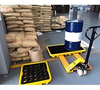 Spill containment pallet, Spill-Proof Tray Oil Tank Containment Platform Modular Pallet Industrial Drum For Labs(120x120x10cm)