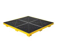 Spill Containment Pallet, Stackable Drum Platform with Grating, Detachable Anti-Slip Polyethylene for Garage Storage