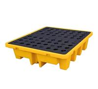 Spill Containment Pallet, Stackable Drum Platform with Grating, Detachable Anti-Slip Polyethylene for Garage Storage