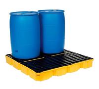 Spill Containment Pallet with Drain, Stackable Leakproof Tray for Garage, Kitchen, Basement & Industrial Storage