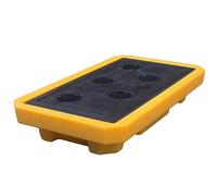 Spill Containment Pallet With Flat Grating And Drain Outlet, Stackable Modular Design For Leakproof Control In Industrial And Warehouse Settings