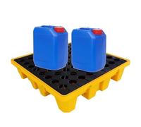 Spill Containment Pallet with Forklift Access, Detachable Grates for Easy Cleaning, Industrial Leak Prevention Solution