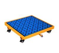 Spill Containment Platform,Large Spill Containment Pallet With Drain Outlet - Heavy-Duty Leakproof Tray For Industrial Use, Kitchen, Garage & Warehouse - Ideal For Paint,Yellow+blue(wheels),65x65x15C