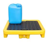 Spill Containment Platform, Leakproof Tray with Grates, Polyethylene Modular Storage for Industrial and Garage Use, 28.35 x 28.35 x 6.10 Inches