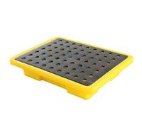 Spill Containment Platform, Leakproof Tray with Top Grates, Modular Industrial Polyethylene Spill Platform for Garage and Warehouse Use