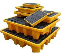 Spill Containment Platform, Modular Leak-Proof Plastic Pallet with Drain, 49x35x9.5cm for Drum Storage and Workplace Safety