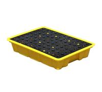 Spill Containment Platform with Removable Grate and Drain, Stackable Design for Industrial and Laboratory Use