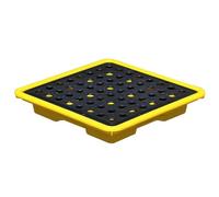 Spill Containment Platform with Removable Grate and Drain, Stackable Design for Industrial and Laboratory Use
