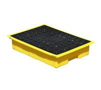 Spill Containment Platform with Removable Grate and Drain, Stackable Design for Industrial and Laboratory Use