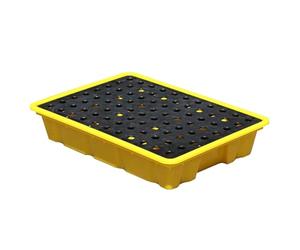 Spill Containment Platform with Removable Grate and Drain, Stackable Design for Industrial and Laboratory Use