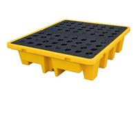 Spill Containment Tray for Drum Storage, Leak Proof Industrial Pallet with Grating for Safety, Durable and Efficient Spill Management Solution
