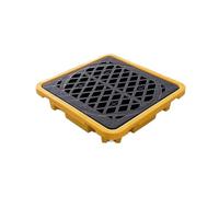 Spill Containment Tray - Modular Oil Tank Spill Platform with Drain, Leak-Proof Plastic Pallet for Drum Spill Control