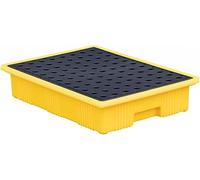 Spill Containment Tray,Pallet Polyethylene Platform with Grating for Drums - Ideal for Garage Storage Material Management(495x360x105mm)