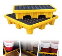 Spill Containment Tray，Spill Containment Pallet, Durable Industrial Drum Spill Tray with Detachable Grating for Effective Spill Management in Warehouses