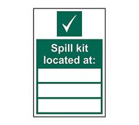 'Spill Kit Located At' Sign, Self-Adhesive Vinyl (200mm x 300mm)