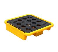Spill Platforms,Spill Containment Platform,Yellow And Black Polyethylene Modular Anti Spill Pallets,Industrial Parks Warehouses Factory Oil Drums Leak-Proof Tray,72x72x16CM/28.35x28.35x6.3in